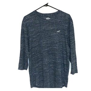 MENS LARGE HOLLISTER 3/4 SLEEVE SHIRT